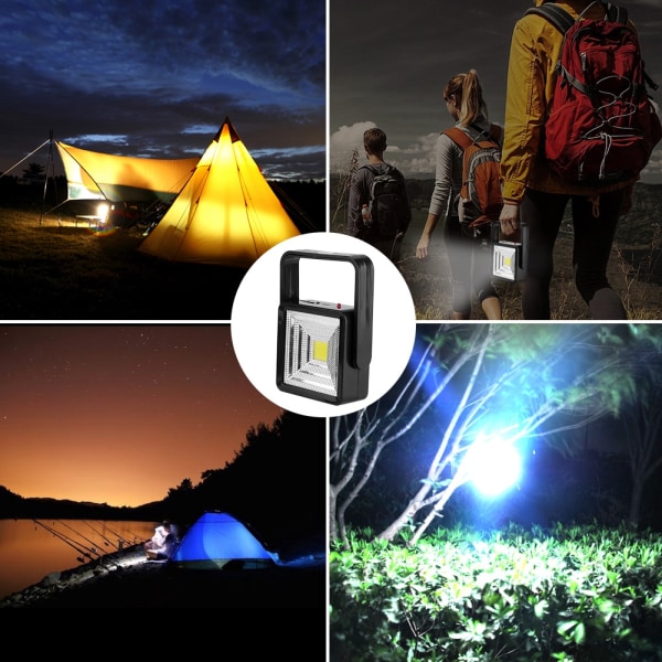 USB-laddningsbar LED-lampa, bärbar solcellslampa för camping, nödsituationer och utomhusbruk