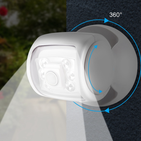 6V 360 graders roterande aktiverad sensor LED-lampa utomhusvägg