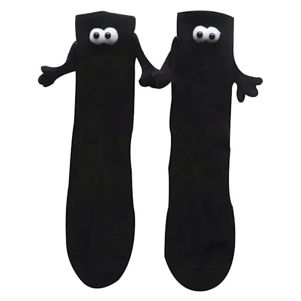 Magnetic Hand Holding Socks Couple Holding Hands Sock BLACK Black