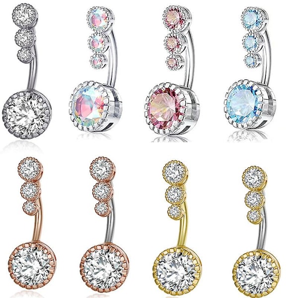10 stk. sexet 4 zirkon navlepiercing krystal zirkon navle navle navle{hh}