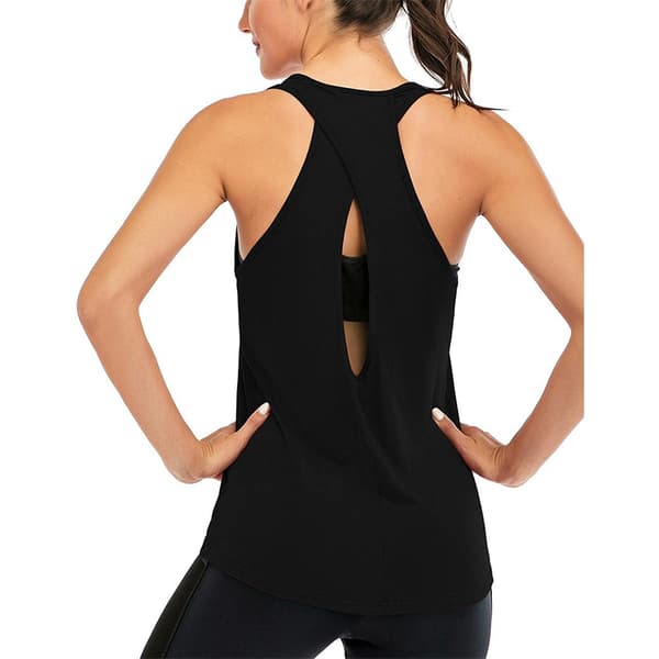 Træningstoppe til kvinder med krydsryg, Racerback Tank Tops sort black M