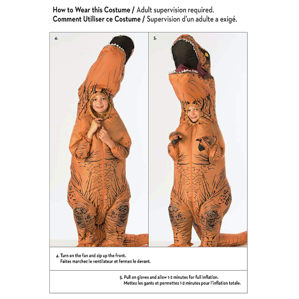 Kuuma Ilmatäytettävä Dinosaurusten Puku Asuste T-rex Anime Juhlat Cosplay Lasten Vihreä 100-125cm Children's Green