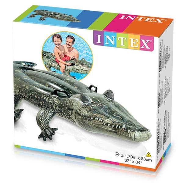 INTEX57551 Uppblåsbar flytande ställning Realistisk krokodilmontering green