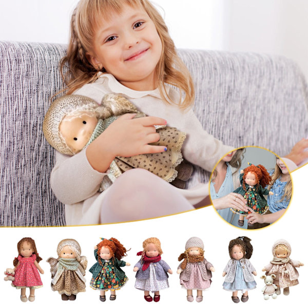Mini Joulu Waldorf Nuket Tytöille, Pehmeät Söpöt Käsintehdyt Pehmonuket Lasten Lelut, Joulu Syntymäpäivälahja