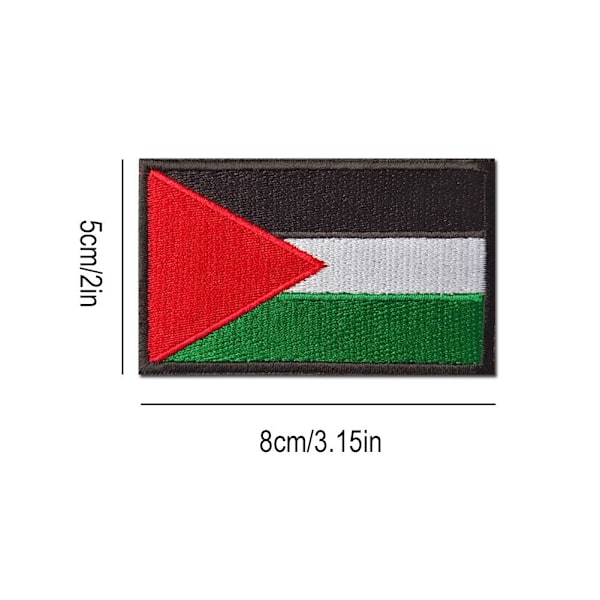 3X Palestina Broderad Flagga Patch Stryk/Sy På Kläder Palestina{HH}