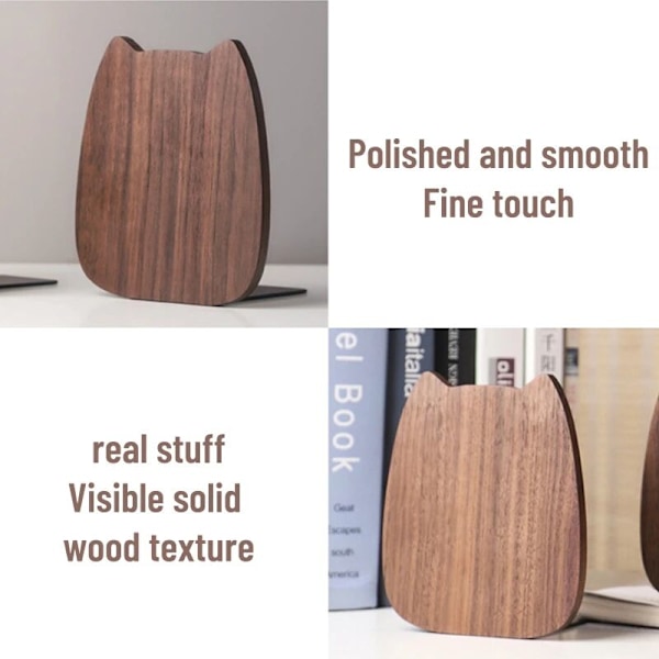 Magasinholder i tre til skrivebord, 11,4 cm L x 9,9 cm B x 12,7 cm H, svart valnøtt