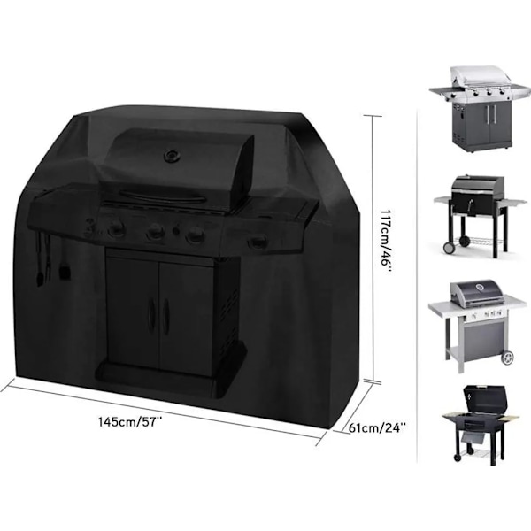 Grillin suojus, kaasugrillin suojus, vedenpitävä, korkealaatuinen 190D Oxford -kangas, tuulen- ja UV-kestävä, suojaava kaasugrillin suojus{hh}