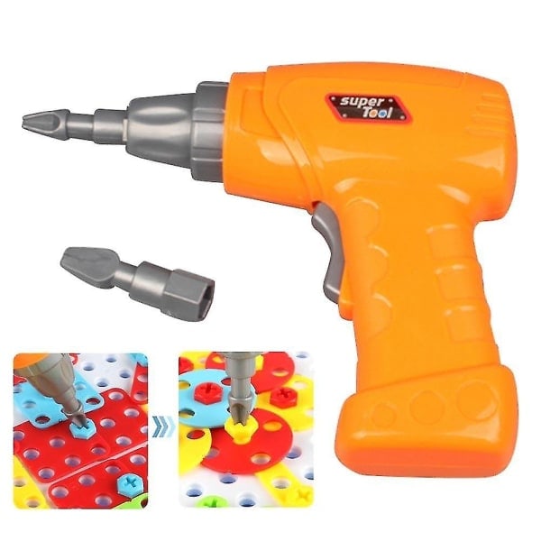 Simulert elektrisk boremaskin for barn med 2 bits -
