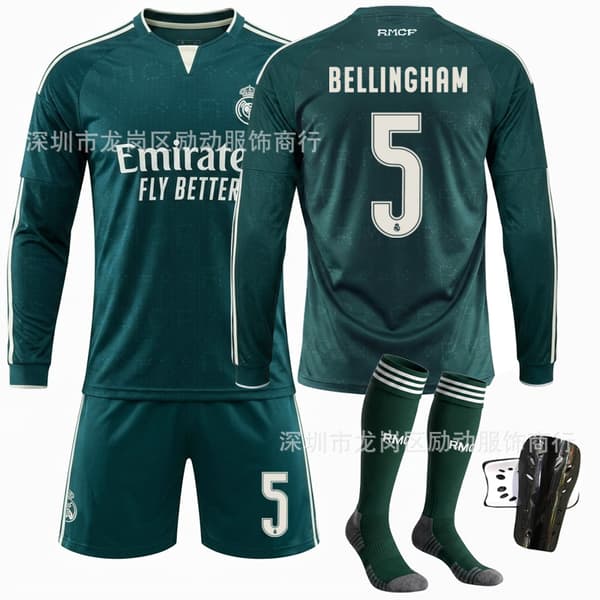 Real Madrid Udebanefodboldtrøje Nr. 10 Langærmet Klubsætstil til Mænd No size socks #twenty two