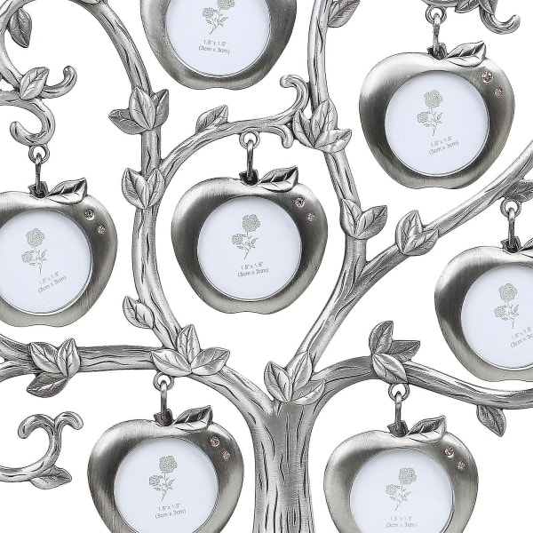 Fotoram familjeträd silver äppelträdsdesign