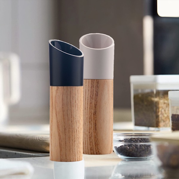 Elektrisk Salt- og Pepperkvernsett i Tre - USB Oppladbar