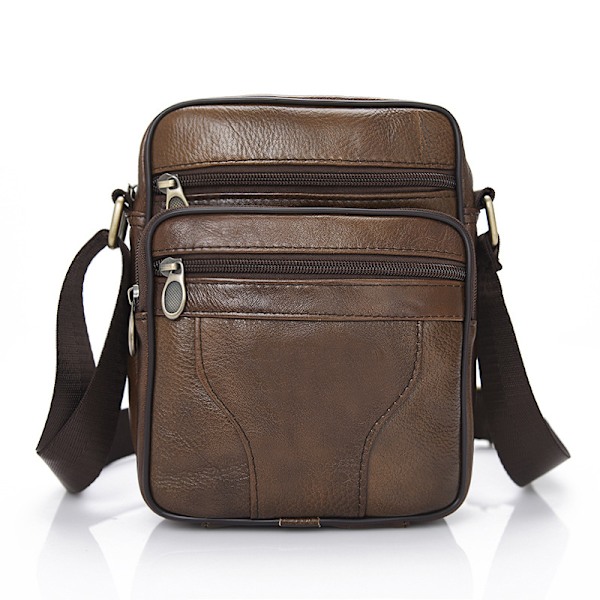 Läderväska för män Crossbody Väska Casual Tote Sling