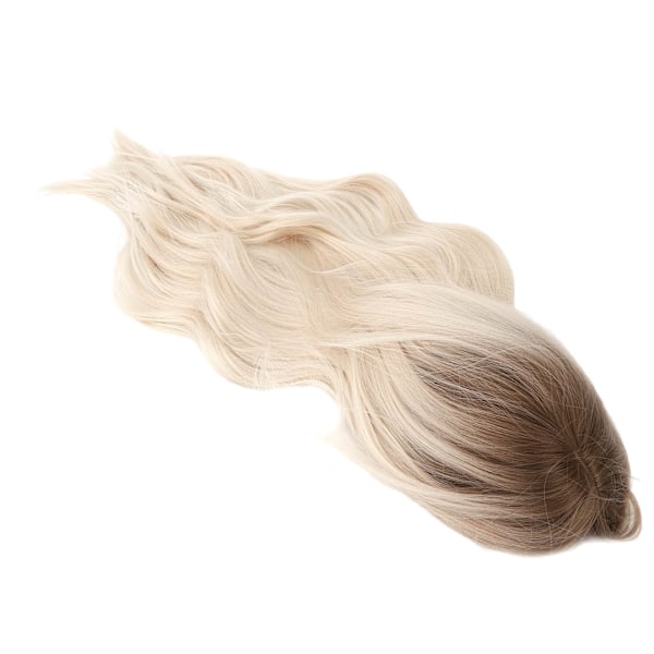 Gradient Blond Brun Lång Lockig Peruk Kvinnor Värmebeständig Syntetisk Peruk med Lugg för Cosplayfest 0.4