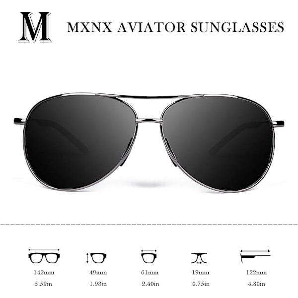 Aviator solbriller til mænd polariserede kvinder UV-beskyttelse letvægts kørsel fiskeri sport unisex briller MX208