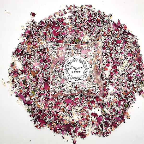 10 Förpackningar Naturlig Bröllopskonfetti Torkade Blomblad, Biologiskt Nedbrytbar Rosbladskonfetti Dekoration för Bröllopsfest{HH}