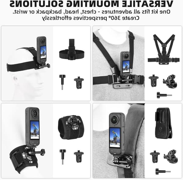 54-i-1 Actionkamera Tilbehørssett Vanntett Hus Bryststropp for GoPro Hero