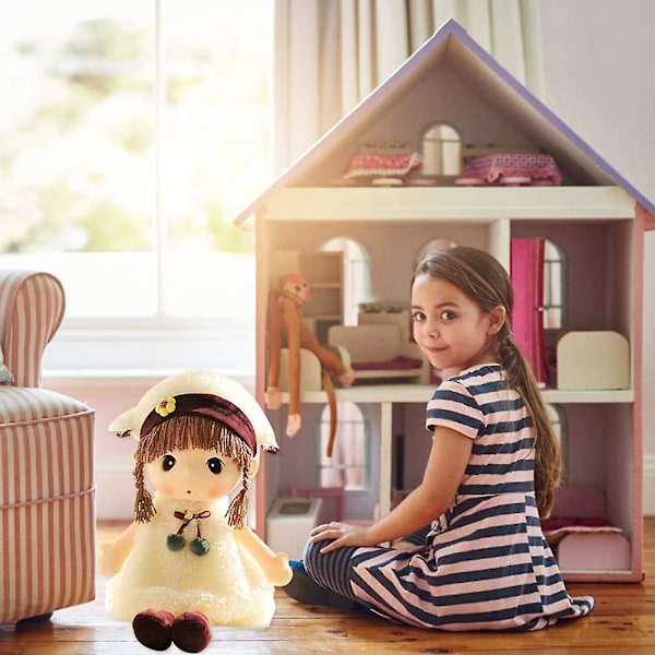 Söpö Olkihattu Prinsessa Kuusipuu Nukke Pehmolelu Lapsi Nukke Unityyny Nukke Tyttö Lahja Valkoinen/40cm