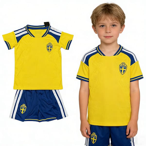 Sverige 2026 VM Fodboldtrøje Sæt til børn, Premiumgave til din søn 24