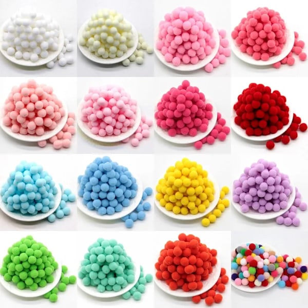 8/10/15/20/25/30mm Mini Fluffy Soft Pom Poms Pompoms Bold Håndlavet Børns Legetøj Bryllup Julepynt DIY Syning Håndværk Forbrugsvarer