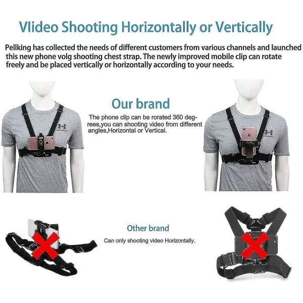 Universell mobiltelefonhållare för actionkamera Pov Gopro Samsung Iphone Hållare & Stativ null none-WELLNG{HH}