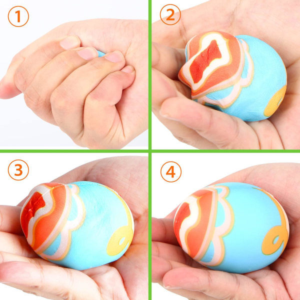 12-pack Påskägg Squishy Leksaker, Påskkorgsfyllning Långsamt Stigande Stress Squishies{F2}