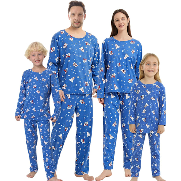 Julpyjamas för Familjen Matchande Röda Semester PJs Set Bomulls Nattkläder