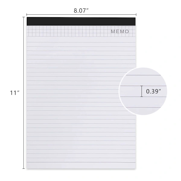 A4 Refill Paper, Lined Writing Pads, Squared Notebook 2-pack 25 Sheets per Notebook