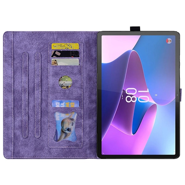 Kattikuvioinen nahkakotelo Lenovo Tab P12 12.7 tuumalle Red