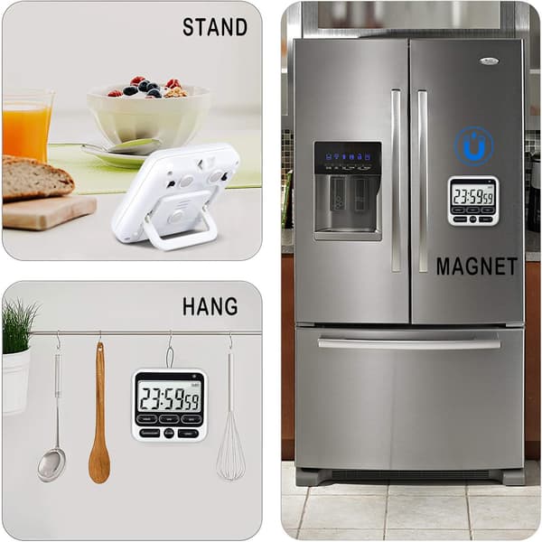 Digital Kitchen Timer with Silent/Loud Alarm ON/OFF Switch, ZQKLA