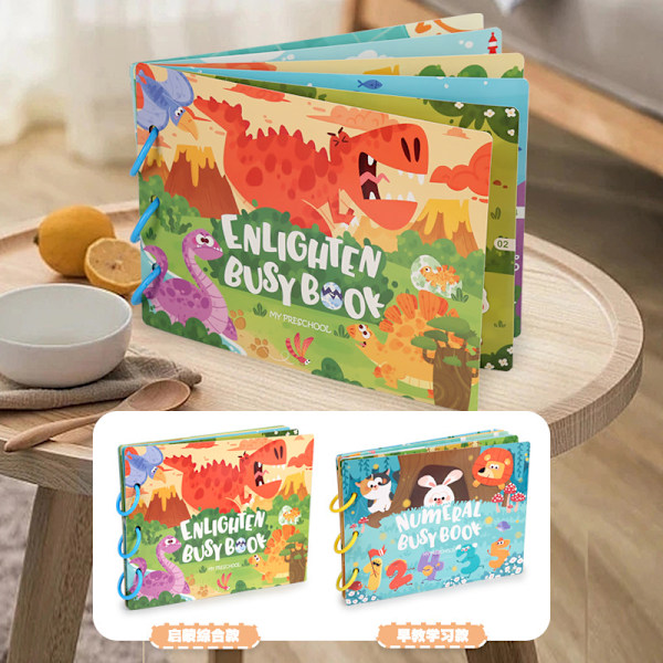 Valistus varhaiskasvatuksen dinosaurus eläin hiljainen tarrakirja busybook lasten busy tarrakirja opettavaiset lelut 6