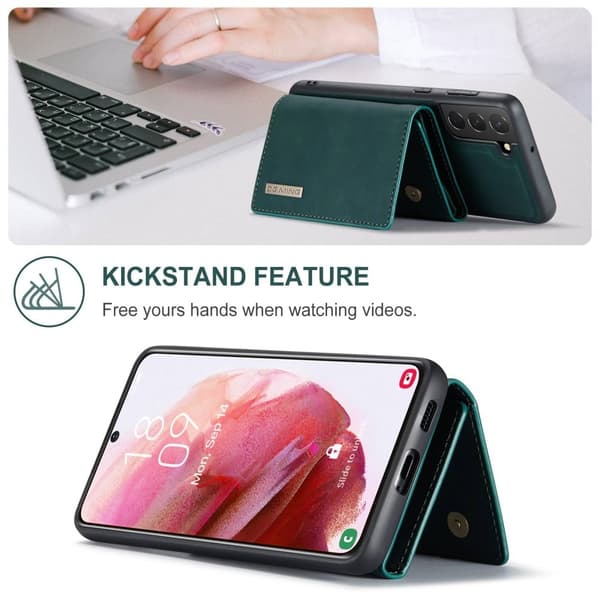 DG.MING Galaxy S23 Etui Med Magnetisk Tegnebog Grøn{hh} 90