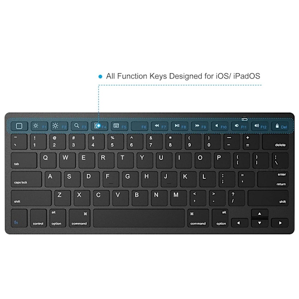 Trådløst tastatur, Bluetooth & USB-modtager, USB-C-stik,