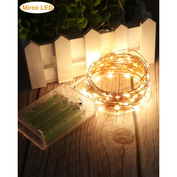 LED ljusslinga batteri, 5M 50 LED koppartråd ljusslinga batteri{HH}