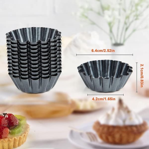Genanvendeligt bagepladesæt i kulstofstål til kager, buddinger, muffins DIY 12 stk