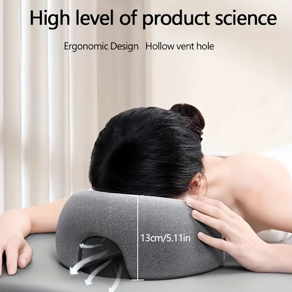 1 st Modern O-formad/U-formad Ansiktskudde, Skönhetssalong Spa Massage Kudde, Ergonomisk Ansiktskudde, Maskintvättbart Överdrag, Polyuretanfyllning, Closu Green
