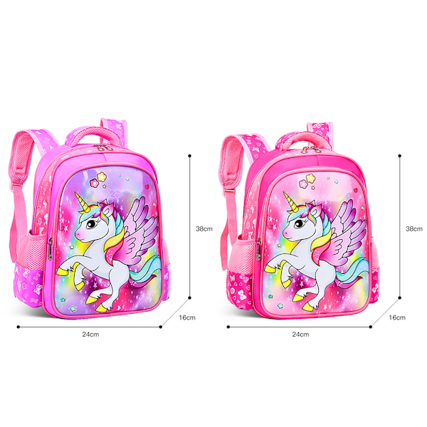 Unicorn Ryggsekk for Barn Barnehage Skolesekk - spot sal Rose red