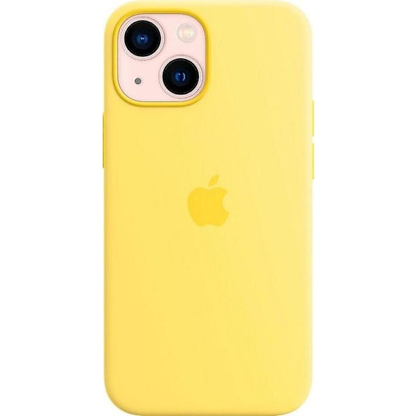 Apple Magsafe Silikone Mikrofiber Cover Case til iPhone 13 Mini - Citrongul{HH}