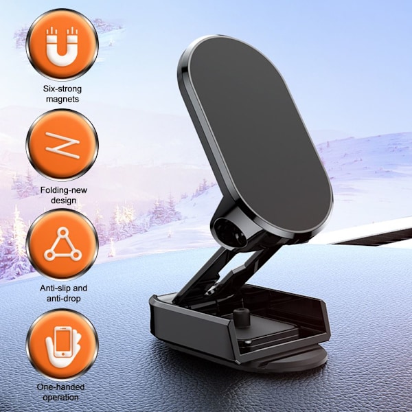 Magnetisk Biltelefonholder Bilholder SORT