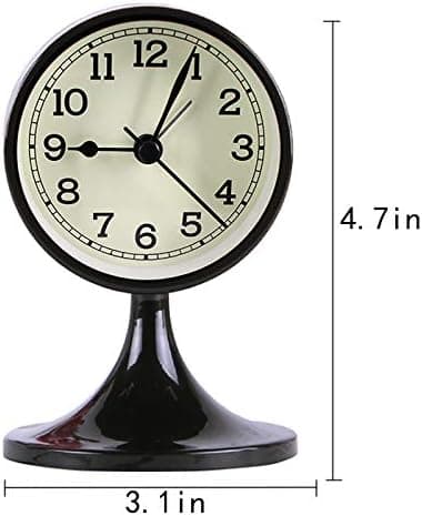 3\" rund väckarklocka, analog, tyst, icke-tickande, för skrivbord, för sovrum