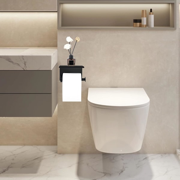Vægmonteret toiletpapirholder, uden boring, rustfrit stål toiletpapirholder