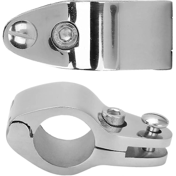 2 Stykker 316 Rustfrit Stål Marine Rørklemmer Båd Top Hængsel Klo Slide Skinne Monteringsbeslag{HH} 22mm