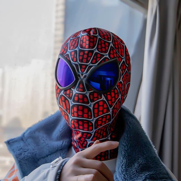Sjov superhelte-maske i spandex til cosplay og livestreaming, tilbehør til rollespilsfester E Adults