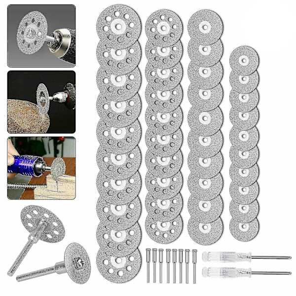 50x timanttikatkaisulaikkaa Dremel-pyörötyökalulle, hiomakoneelle, metallin leikkaamiseen -n2738{F2}