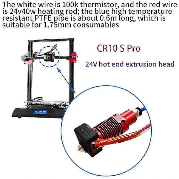 1 sarja Päivitys CR10S PRO Hotend Pinnoitettu Kestävä Messinki 04mm Suutin Creality CR-10S Pro CR-10 MAX CR-10S PRO V2:lle