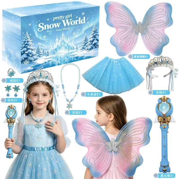 Julkalender Blind Box Enhörning Sjöjungfru Smycken Flickor Julklapp GL-202 Costume Set