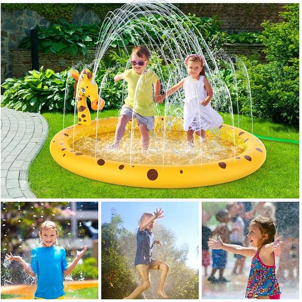 Børne Giraf Splash Pad, Udendørs Oppustelig Sprinkler Legemåtte til Haven, Sommer Vandlegetøj til Børn