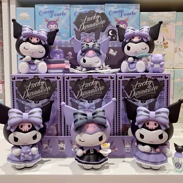 Sanrio Lucky Kuromi blind box Internetkändis ny Kuromi skrivbordsdekorationer pojkar och flickor dockor lucky series hel låda 6 utan dubblering