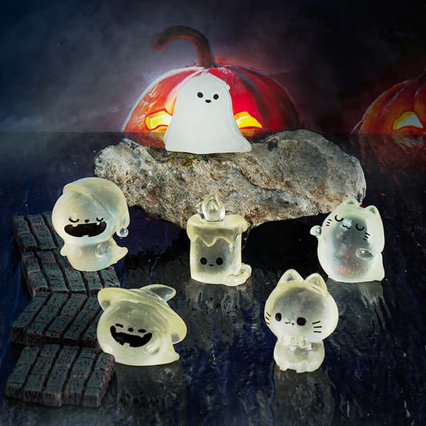 Tecknad självlysande Halloween pumpa spöke prydnad kreativ A4