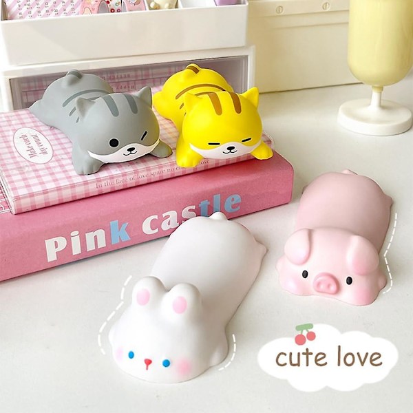 4 st Söta Mus-handledsstöd, Kawaii Djurformade Handledsstöd, Handledsstöd i Skumgummi, Halkfria Skrivbordstillbehör (Blandade Färger){hh}
