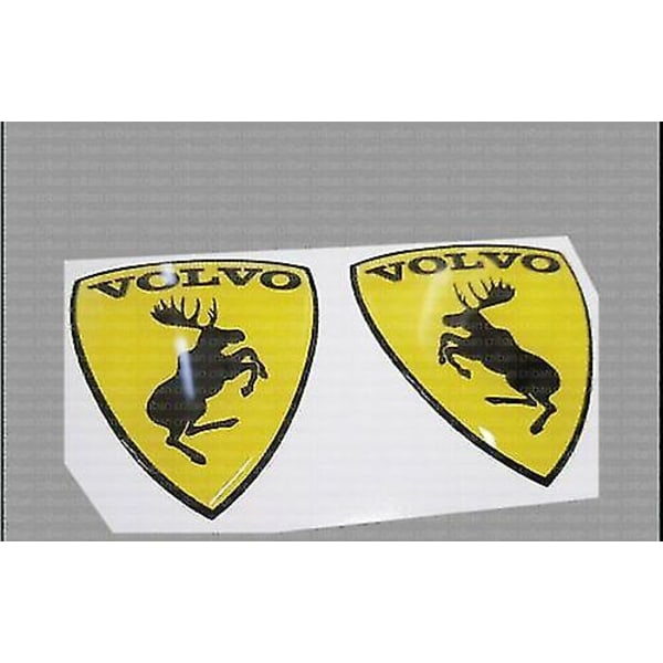 Set med Volvo Sparkande Älg Gel Dome Badge Emblem Bil Kaross Stötfångare Vinge Blank
